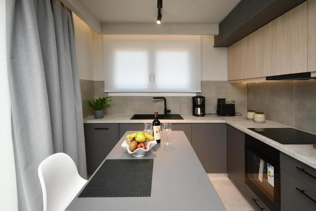 Modern kitchen with island bar